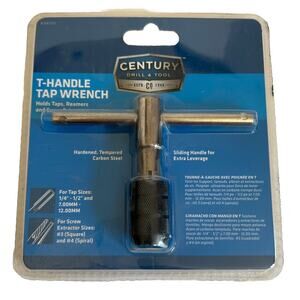 Century T-Handle Tap Wrench Tool 1/4" - 1/2" Carbon Steel 7.0 - 12.00mm 98502
